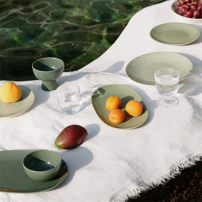 24h オーバルプレート 18x28cm セージグリーン