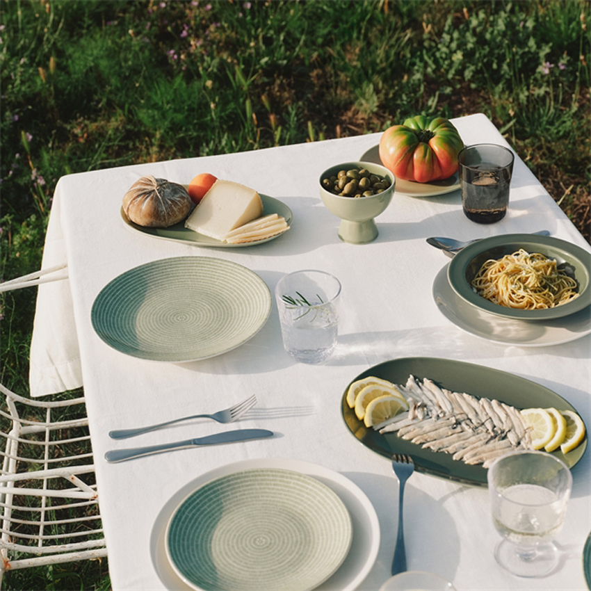 24h オーバルプレート 18x28cm セージグリーン