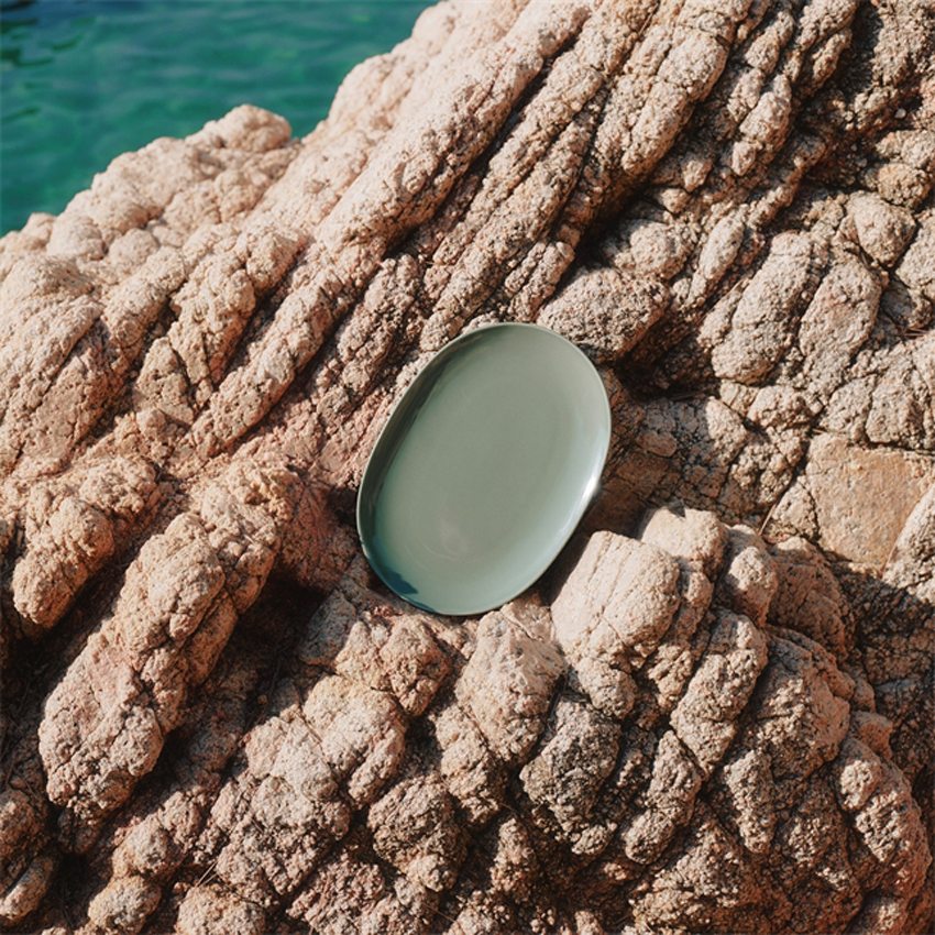 24h オーバルプレート 22x32cm エバーグリーン