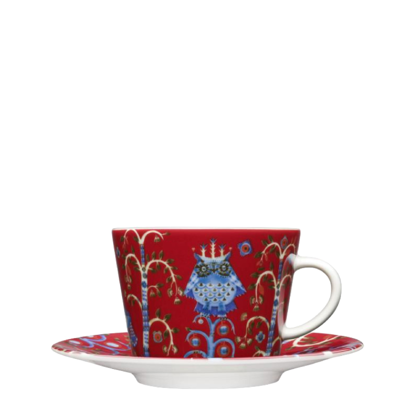 タイカ コーヒーカップ&ソーサー レッド
