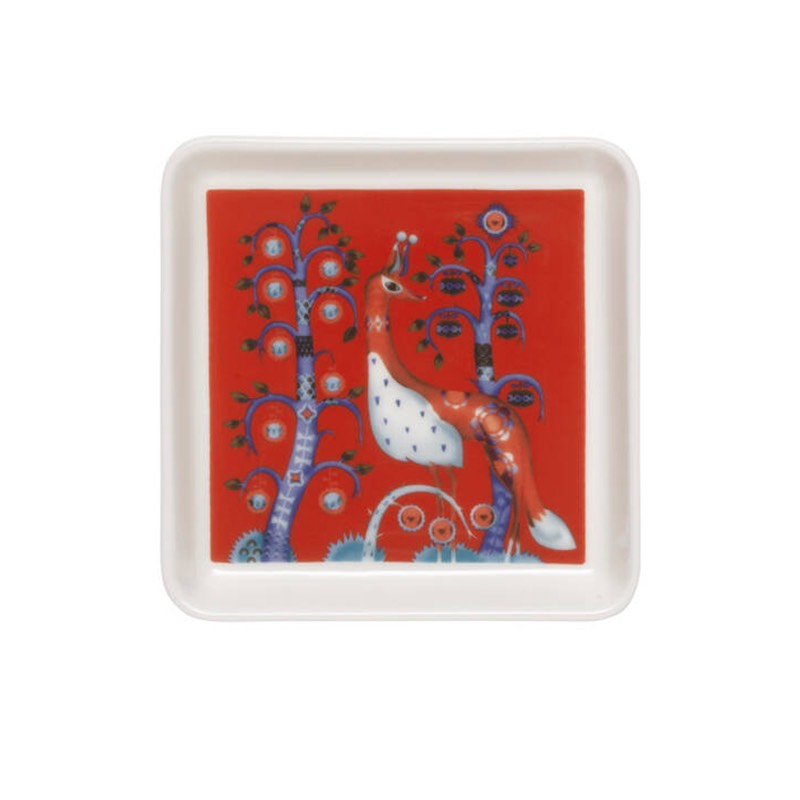 タイカ スクエアプレート 12x12cm レッド(あなたのホリデーをデザインしよう)