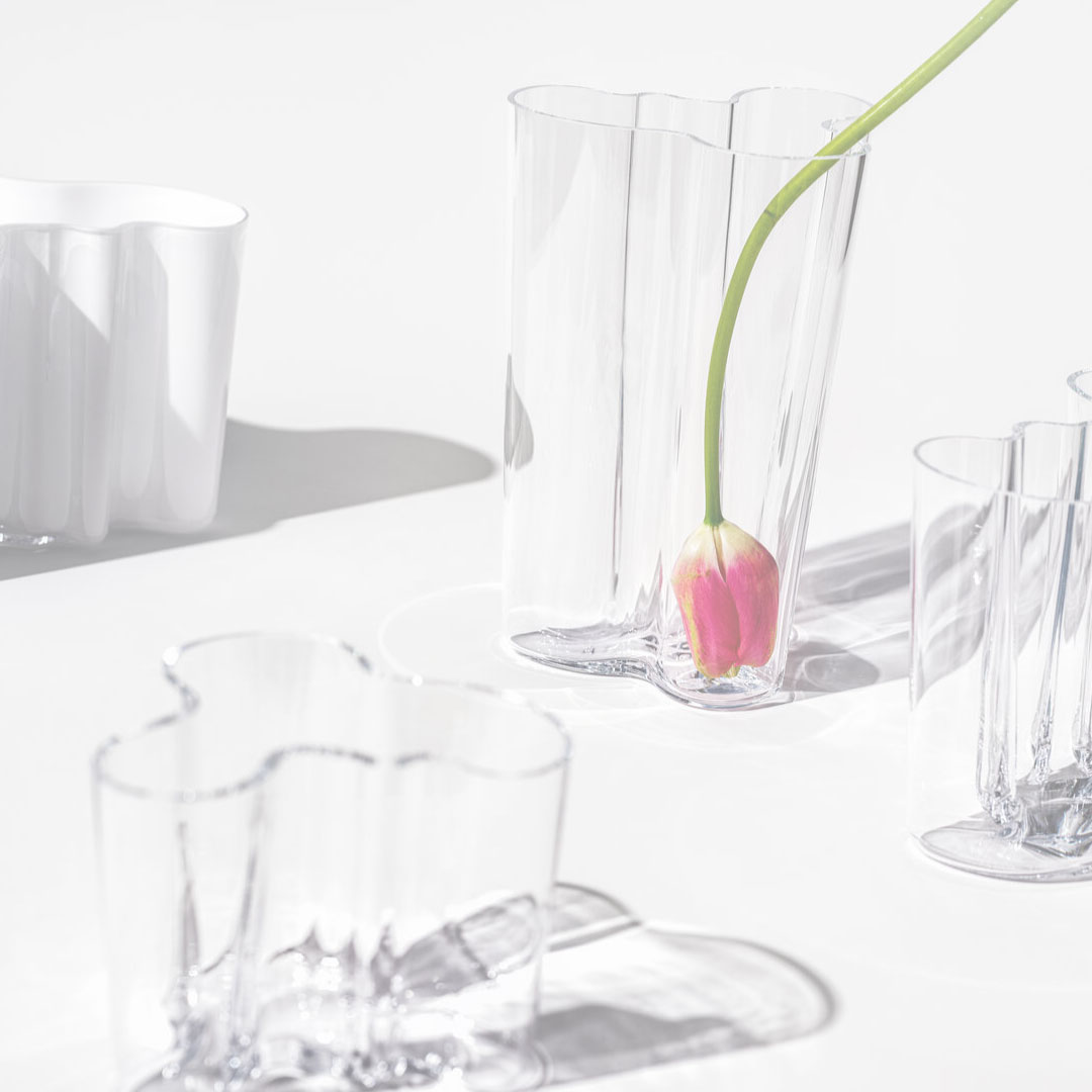 アルヴァ・アアルト ベース 220mm ピンク イッタラ  専用箱 アルヴァ・アアルト コレクション ベース 220mm クリアiittala
